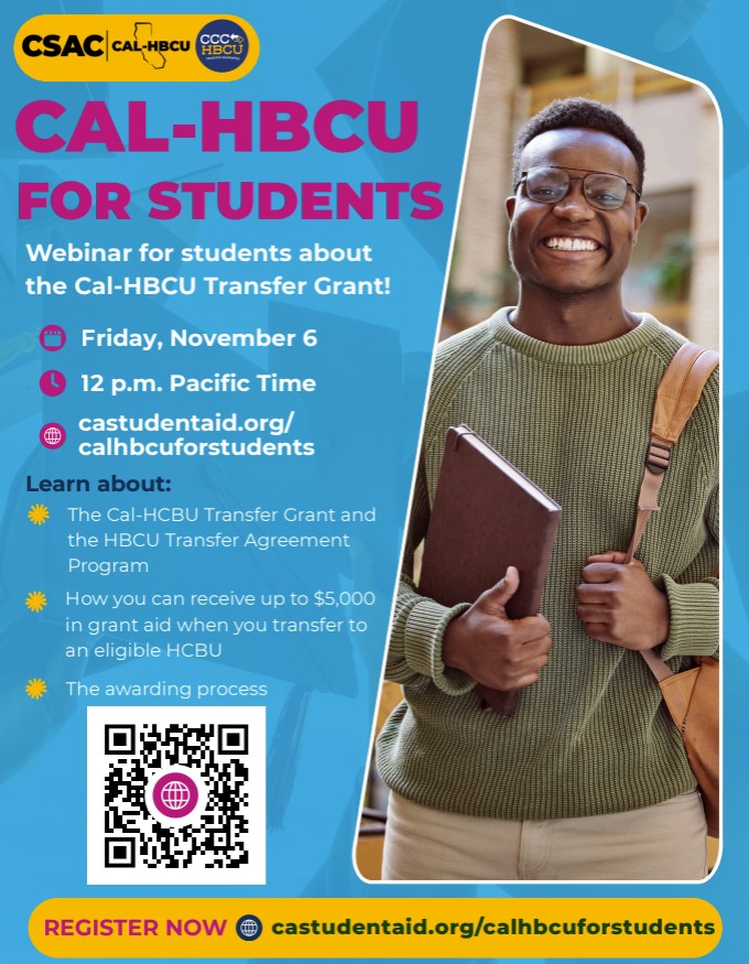 CAL-HBCU Webinar for Transfer Grant November 6 Noon